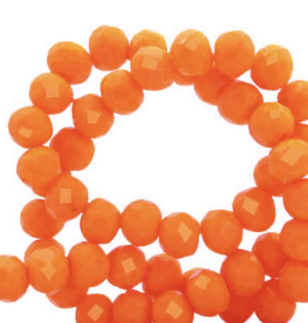 Facet kralen 6x4mm Emberglow orange pearl shine coating