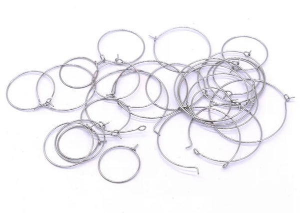 Stainless steel. Oorringen zilver (rvs)