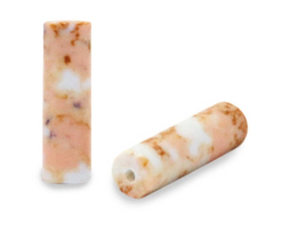 Natuursteen kralen tube 13x4mm Peachy pink