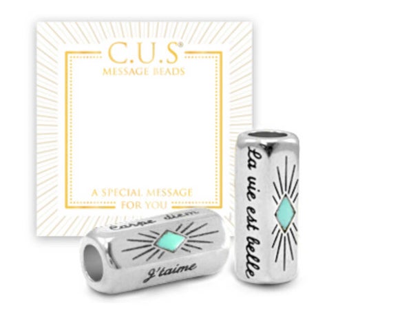 C.U.S. DQ Message Beads La vie est belle & Rhombus