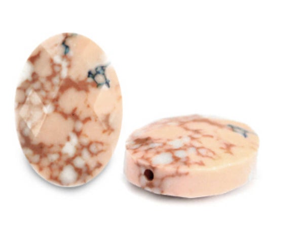 Natuursteen facet ovaal imperial jasper peach pink
