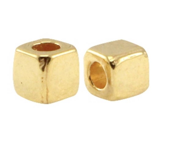 DQ kraal vierkant 3,8mm goud