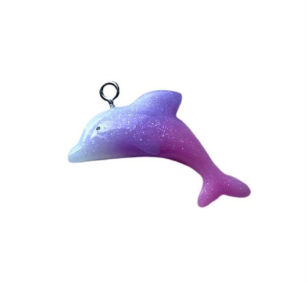 Bedel / hanger Acryl Dolfijn white/ Purple / Pink