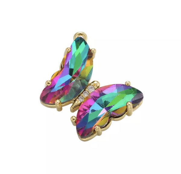 Zirkonia bedel vlinder multicolor - Gold