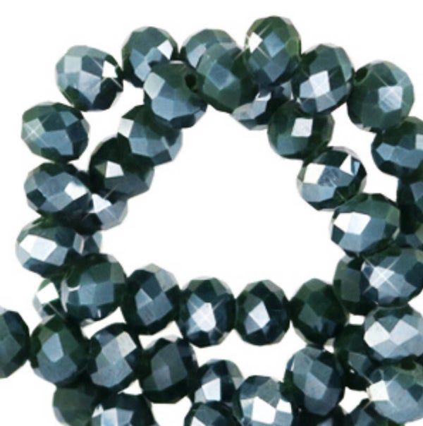 Facet kralen 4x3mm Eden green