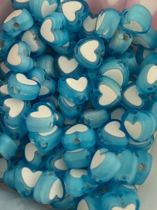 Letterkralen heart Blue - white