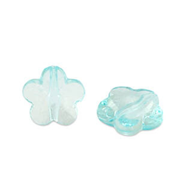 Acryl kralen flower Ocean blue transparent