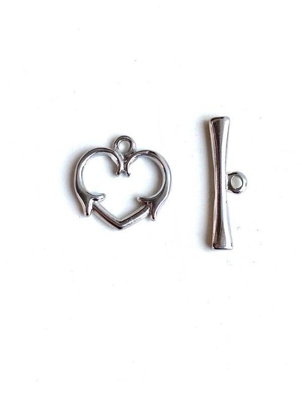 Stainless steel lock heart Zilver