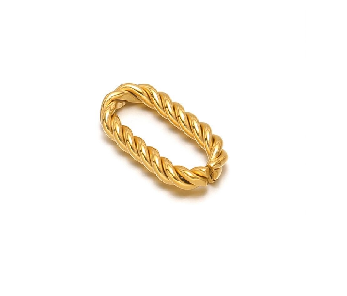 Tussenstuk stainless steel goud twisted