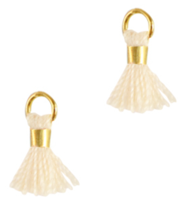kwastje 0,7 cm linen white -Gold