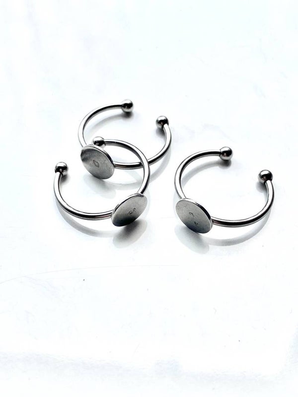 Stainless steel verstelbare ring met plak oppervlak