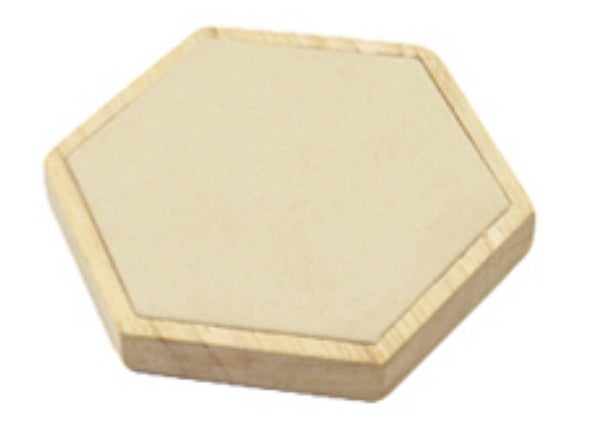 Display hexagon hout natural beige