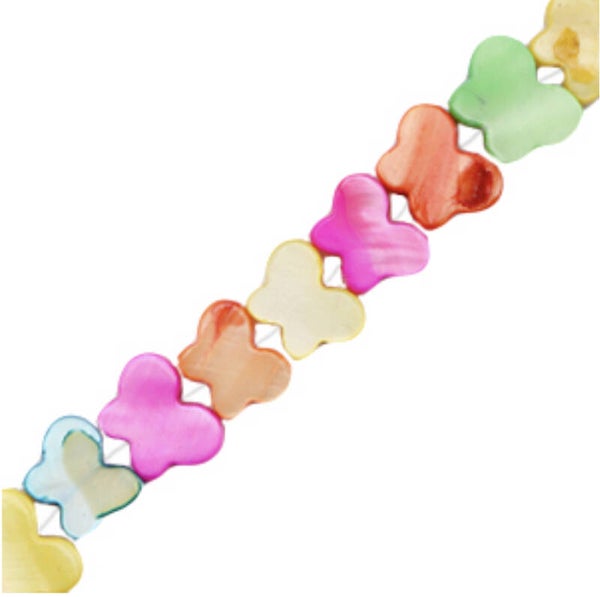 Schelp kralen Butterfly multicolor