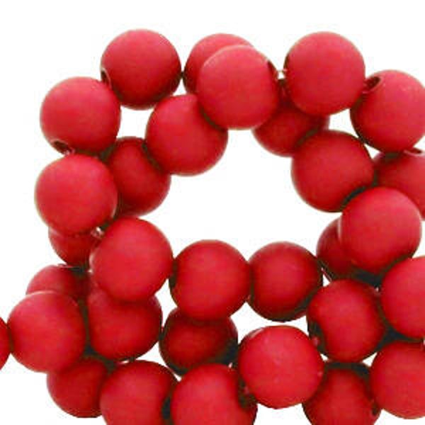 6mm Acrylkralen matt Fiery Red