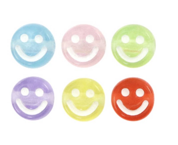 Letterkralen acryl Smiley multicolor transparent