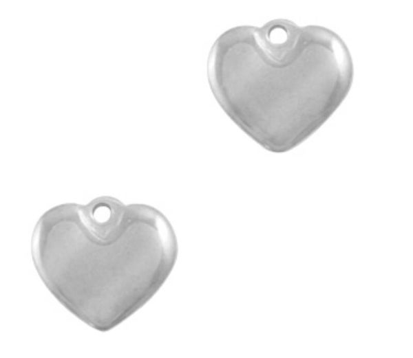 Stainless steel bedel heart rvs zilver