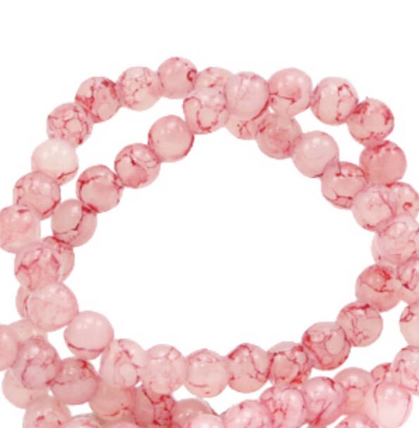 Glaskralen gemêleerd Vintage pink