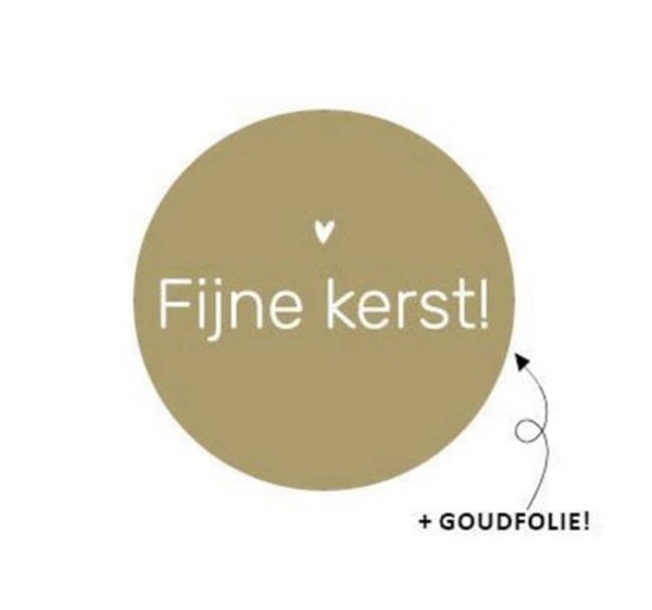 Sticker / wensetiket “Fijne kerst “ 5 stuks