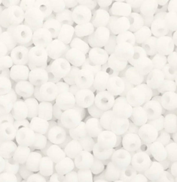 Miyuki 8/0 rocailles 3mm opaque matte white 8-402f
