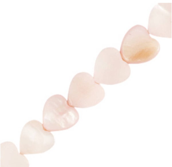 Schelp kralen Heart Pink 8mm