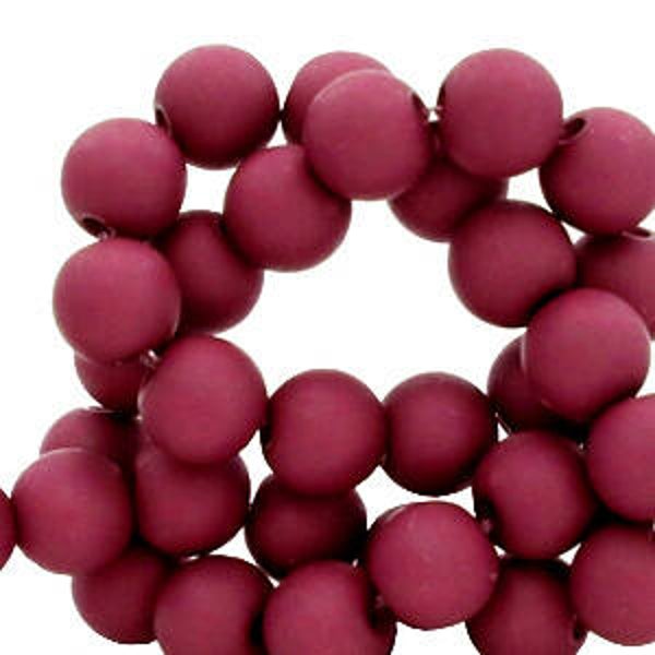 6mm Acrylkralen matt Berry wine Red