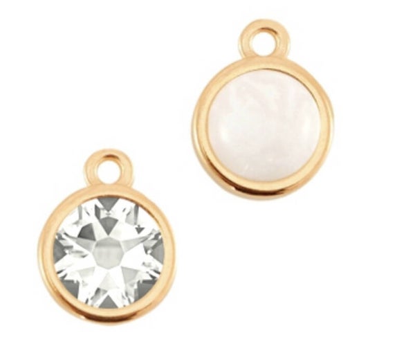 DQ setting metaal 1 oog voor flatback ss34 Rose goud