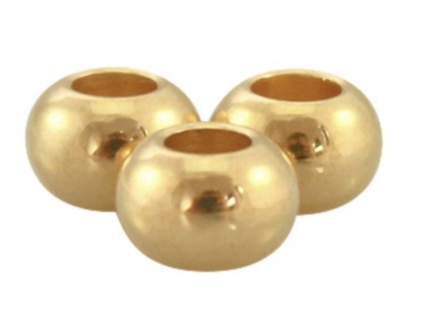 DQ kraal metaal 6x4mm goud 