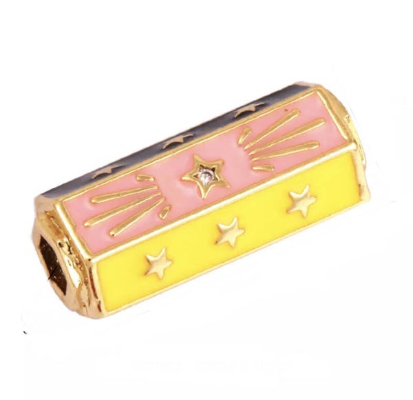 Message Beads stars black / Lime / Pink