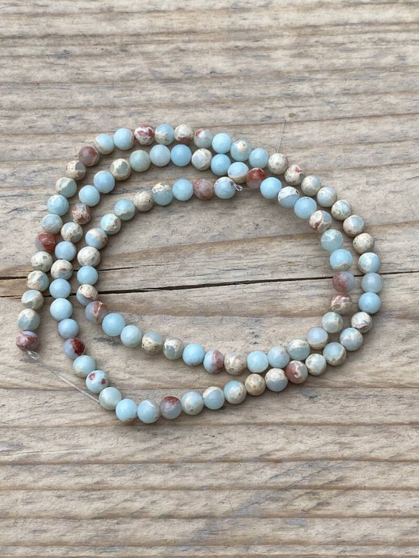 4mm natuursteen kralen marble light turquoise blue