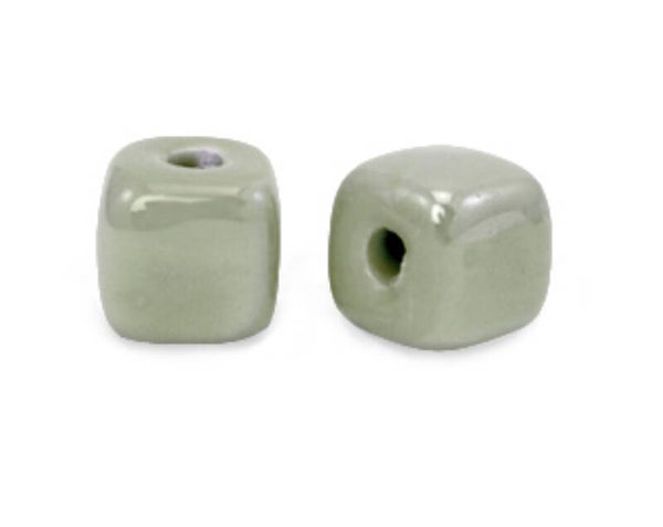 DQ keramiek kralen cube 8mm Green Slate