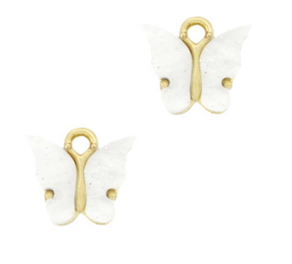 Bedel / hanger Butterfly White - Gold
