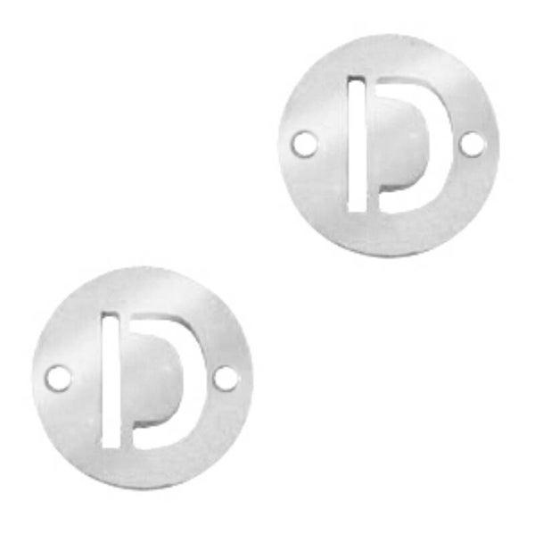 Stainless steel initial coin 10mm D zilver