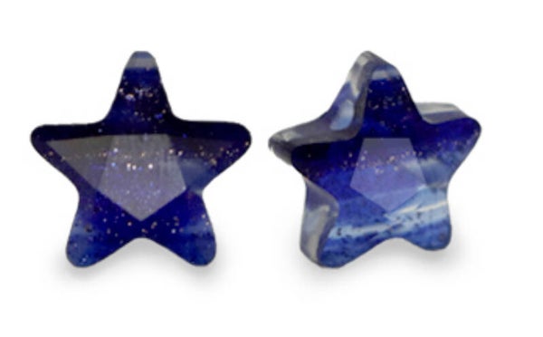 Facet kralen star glitter-dark blue