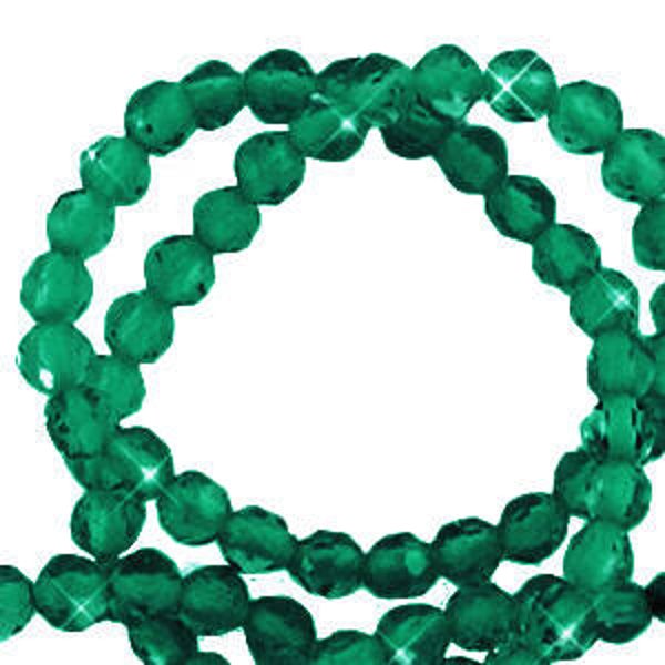 Kralen natuursteen facet geslepen 3mm Green-Pearl
