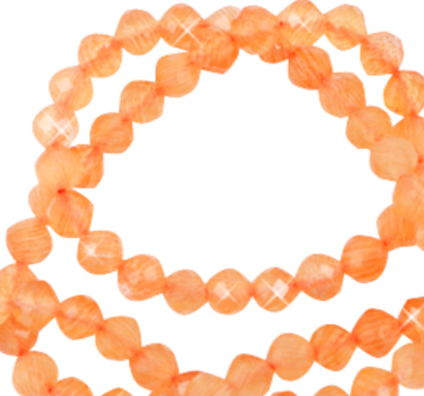 natuursteen cat's eye facet geslepen coral red 3mm