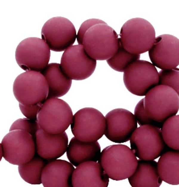 6mm Acryl kralen matt Port Red