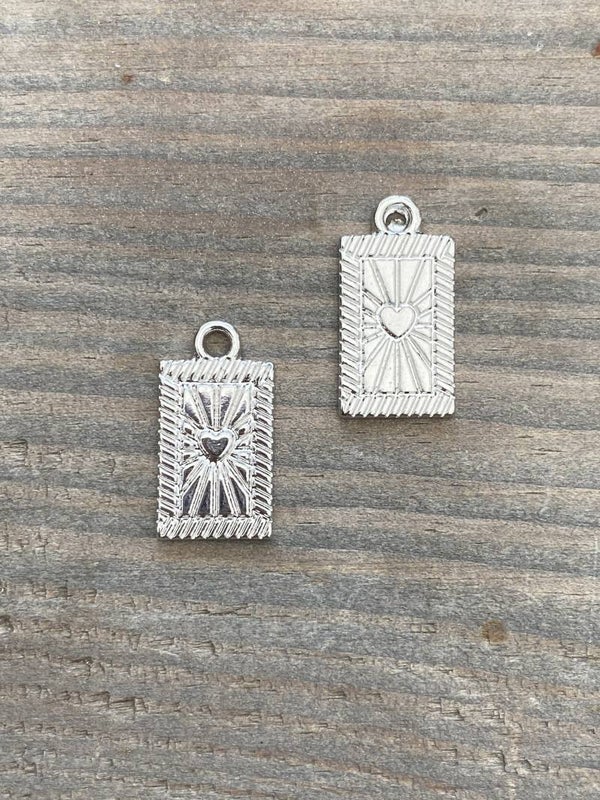 Bedel / hanger  hart tag zilver