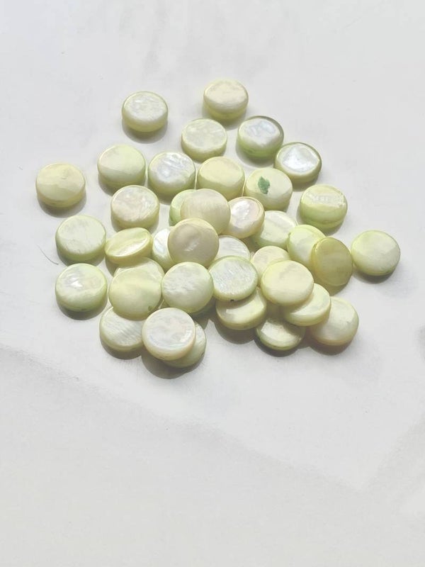 Schelp disc light green parelmoer 12x2mm