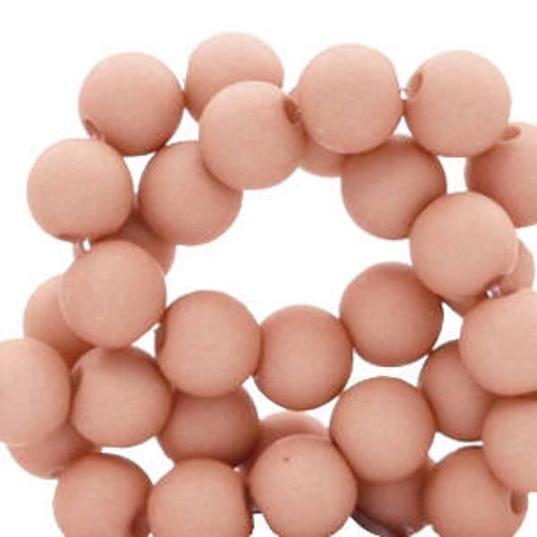 6mm Acrylkralen matt Dusty mauve pink