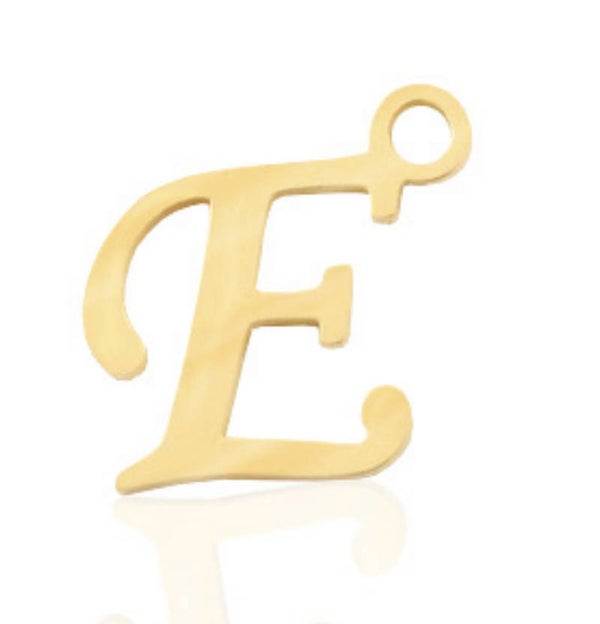 Stainless steel initial / letter E 