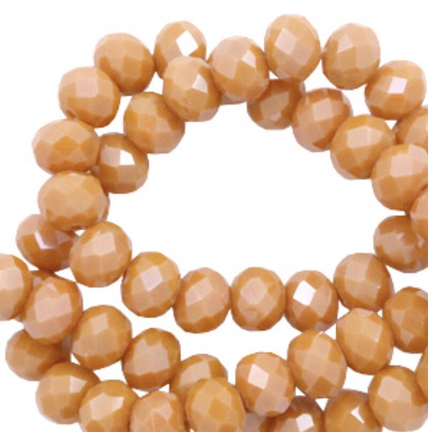 Facet kralen 4x3mm Bronze orange pearl shine coating