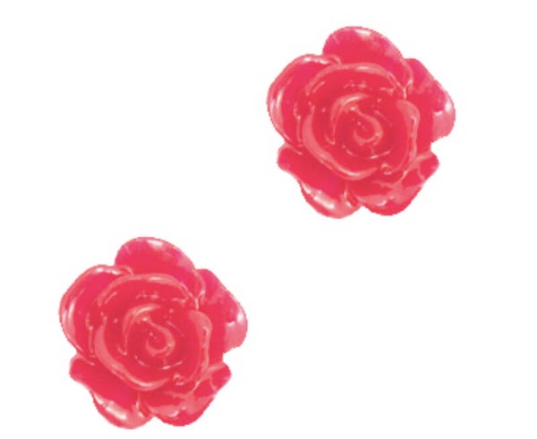 Roosjes kralen 10mm Coral red