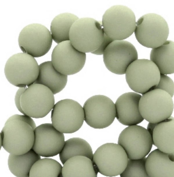 4 mm kralen van acryl matt Misty grey-green
