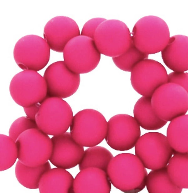 6mm Acryl kralen matt Pink blast