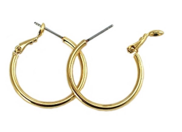 DQ creolen 25mm gold plated.