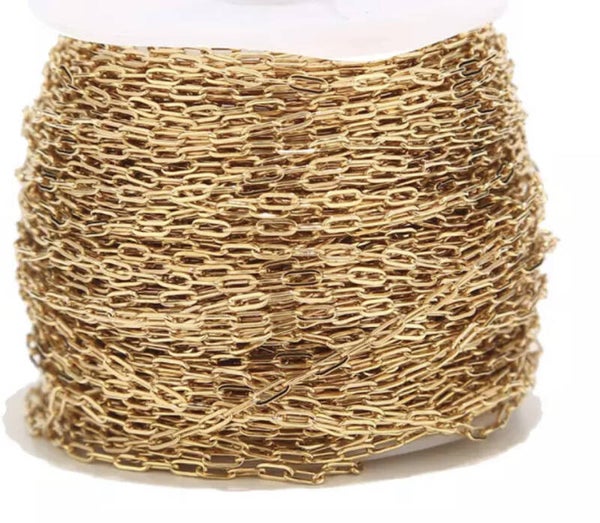 Stainless steel jasseron 2x3mm  goud