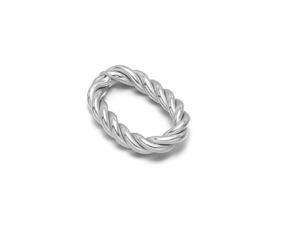 Tussenstuk stainless steel zilver twisted