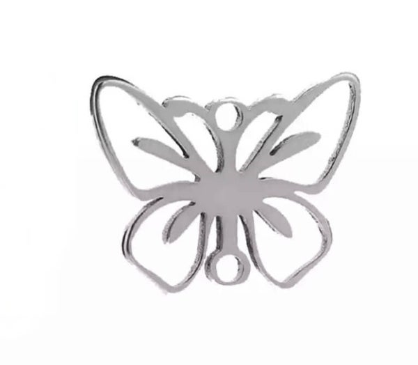 Stainless steel butterfly tussenstuk zilver