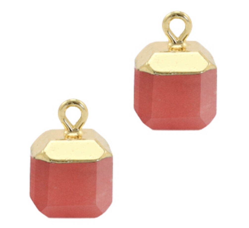 Natuursteen hanger Crimson Red - Gold