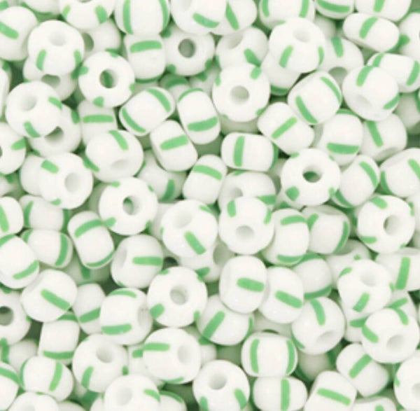 Preciosa rocailles 4mm white - mint green 